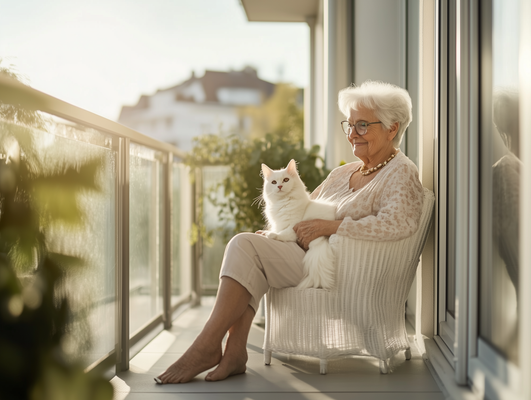 Balkon im Sonnenuntergang