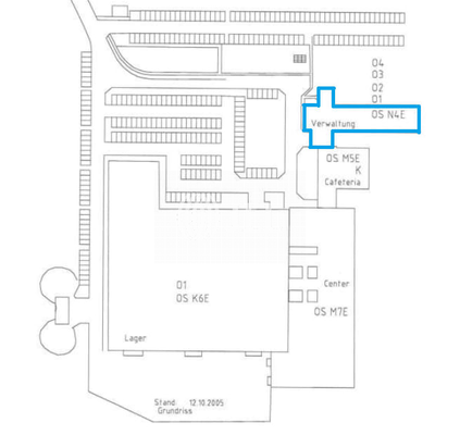 Lageplan Gebäude in Blau