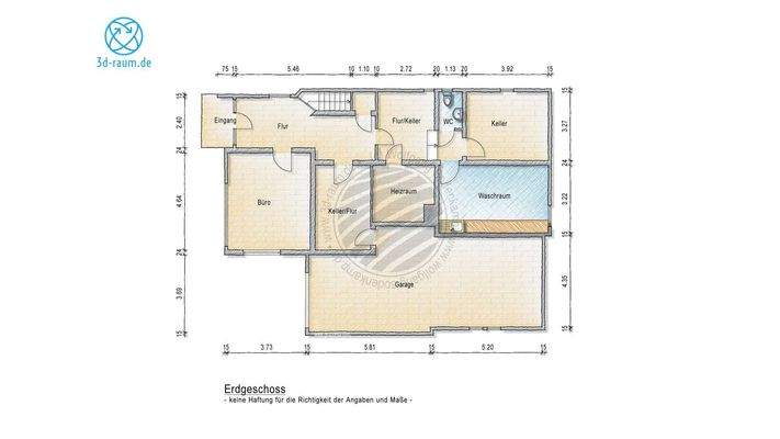 Plan Keller, Garagen und Bürogeschoß