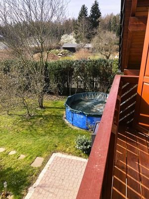 Blick Garten vom Balkon