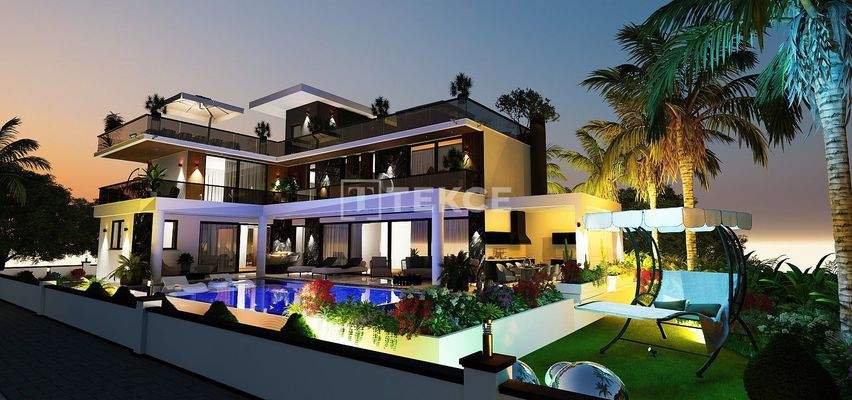 Detached Villa with Sea and Mountain View in Girne Edremit