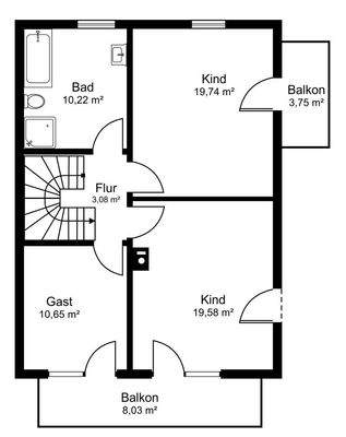 Grundrissplan Obergeschoss