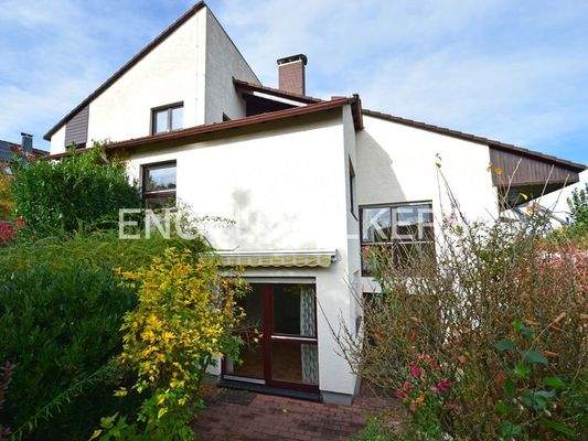 Blick auf die Terrasse der Einliegerwohnung