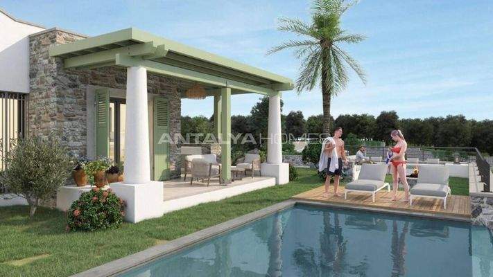 Houses with Private Pools and Sea Views in Bodrum Gumusluk