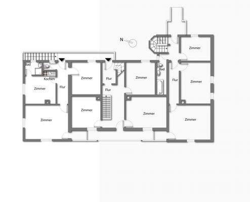 Grundriss Obergeschoss (kein Maßstab - Details können abweichen)