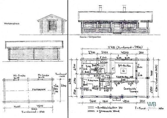 Grundriss Werkzeughaus +  Sauna-Grillhaus