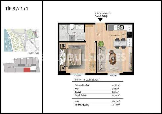 Flats Close to Golden Horn and Tersane Istanbul in Beyoglu