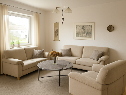 Wohnzimmer Wohnbeispiel (KI-generiert)