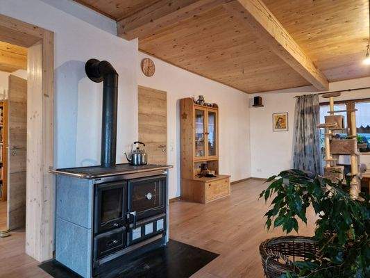 Wohnbereich mit Holz-Kochofen