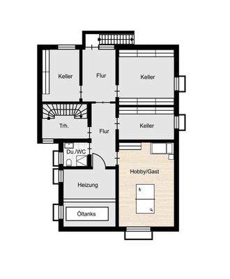 W1: Zusätzlicher Wohnraum mit Du/WC im KG, sowie Kellerraum u. Wasch.-/Trockenraum im KG