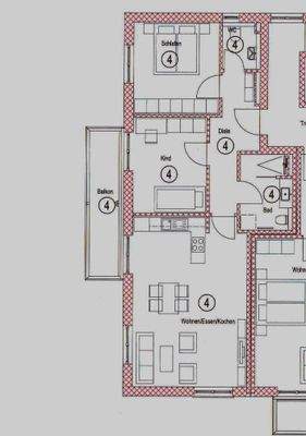 Grundriss 3 Zi OG W4