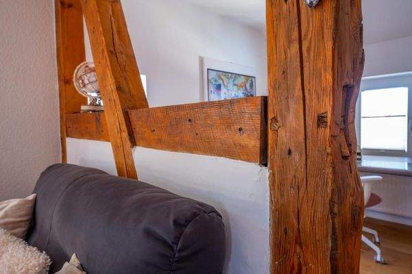 Fachwerkdetail im Obergeschoss