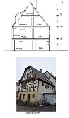 Schnitt und Eingangsbereich