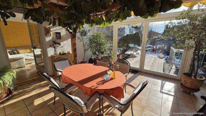 Verglaster Freisitz/Wintergarten