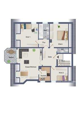 Dachgeschoss (kein Maßstab) 