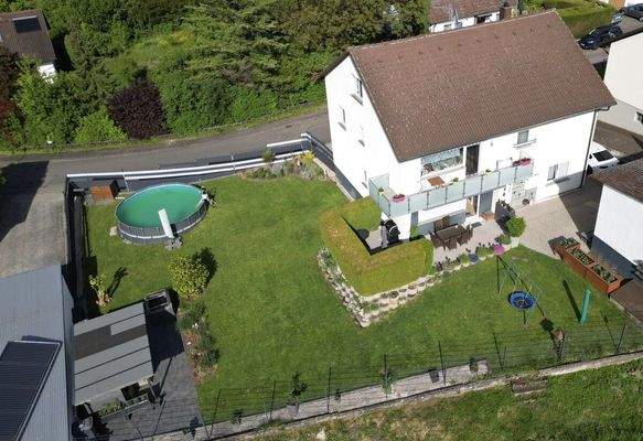 Ansicht Garten Haus Drohne 