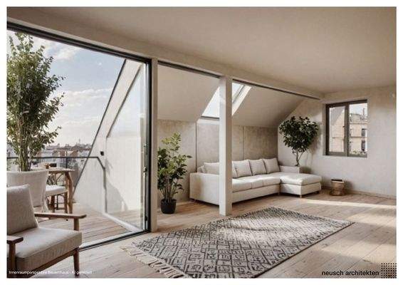 1 OG_KI Vis. Innenraumperpektive Wohnzimmer