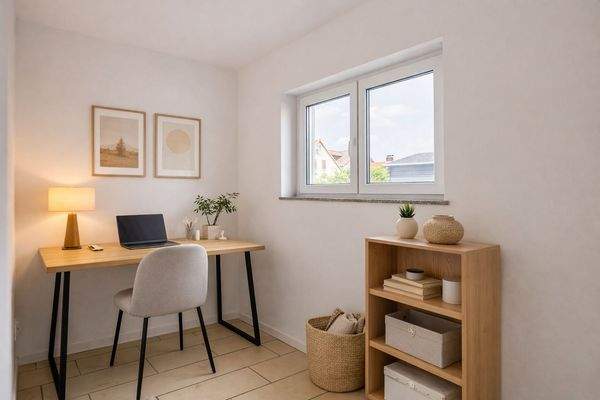Homeoffice im Erdgeschoss - mit Glasfaser für schnelles Internet (visualisiert)