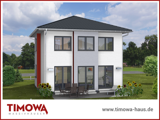 TIMOWA Massivhäuser Stadthaus 116 - Terrassenseite