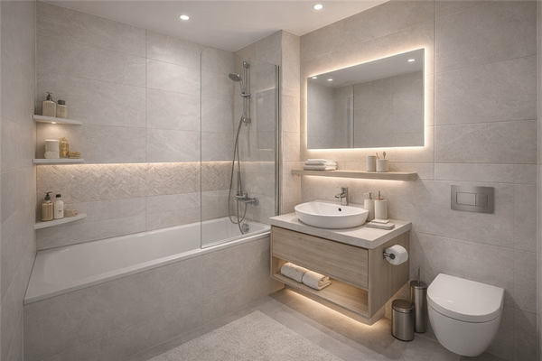 Bad mit Wanne - virtually staged