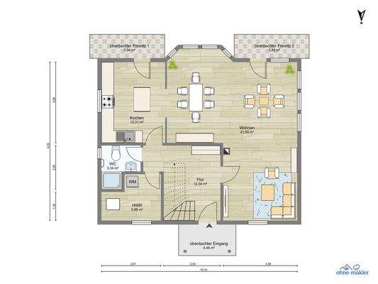 Erdgeschoss mit Erker