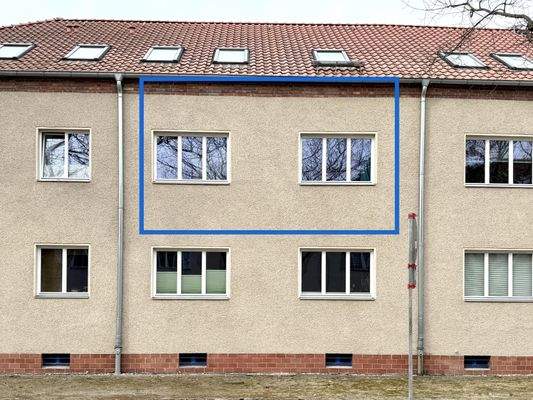 Straßenansicht mit genauer Lage der Wohnung