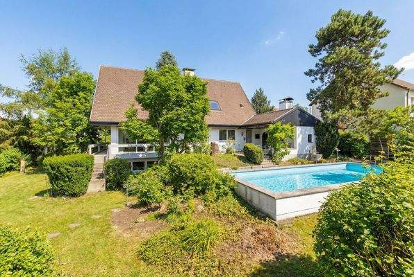 Garten mit Pool Sommer