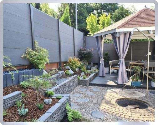 Garten - Pavillon+Feuerstelle