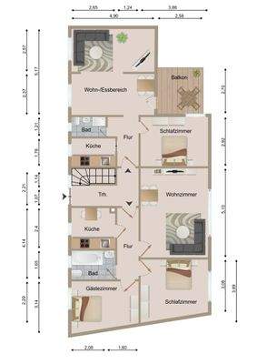 Grundriss Wohnungen Obergeschoss