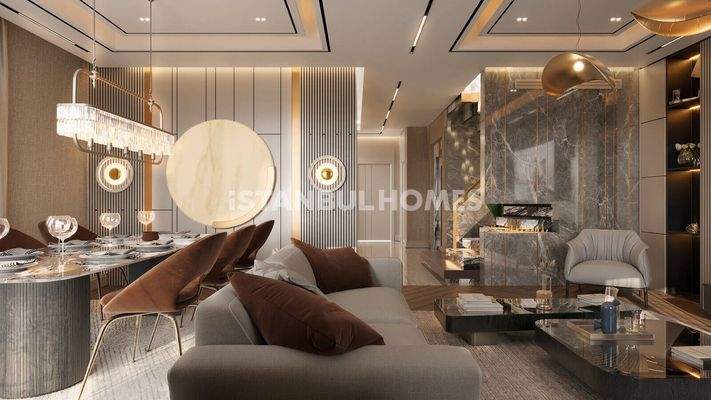 Apartments in a Project 150 M from the Metro in Istanbul Sisli