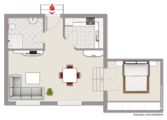 Grundriss-Skizze Studiowohnung
