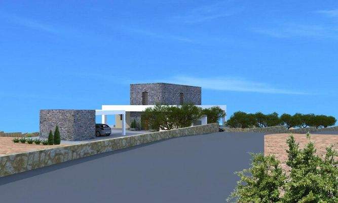 Kreta, Kokkino Chorio: Sofort bebaubares Grundstück mit Meerblick zu verkaufen