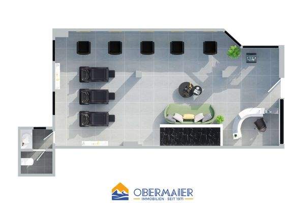 3D Grundriss_Friseur_TopView