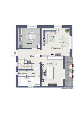 Grundriss beispielmöbliert EG