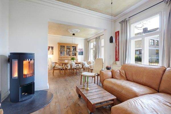 Wohnbereich mit Kaminofen