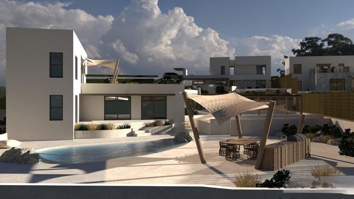 Kreta, Kefalas: Moderne Villa mit Meerblick und privatem Pool zum Verkauf in Kefalas