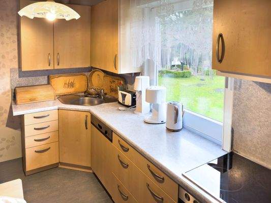 Küche mit Blick in den Garten 