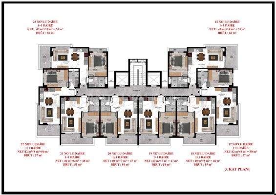 Flats for Sale Close to the Sea in Tosmur, Alanya