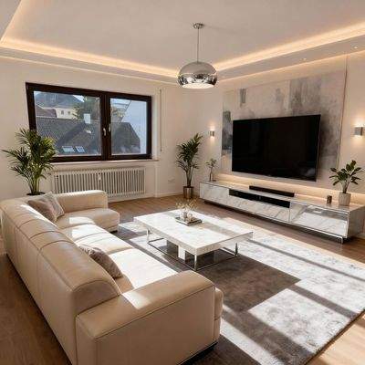 Wohnzimmer KI staged