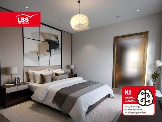 Schlafzimmer mit Balkonzugang