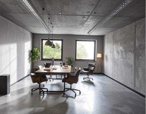 Büroraum Beton