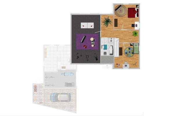 Dachgeschoss Umbauvorschlag mit 3 Zimmern