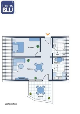 Grundriss 2-Zi-ETW Dachgeschoss