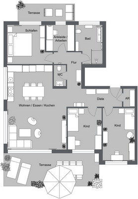  Grundrissvariante in 2D