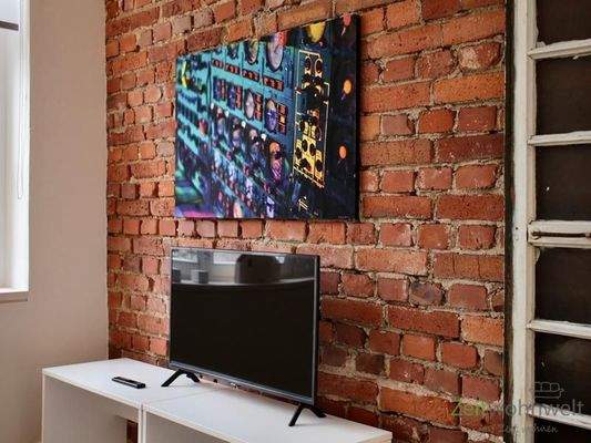 Wohnraum Kunst und TV