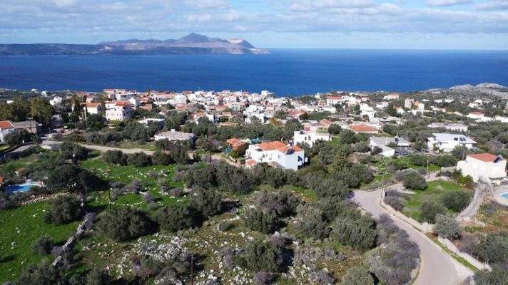 Kreta, Kokkino Chorio: Sofort bebaubares Grundstück mit Meerblick zu verkaufen