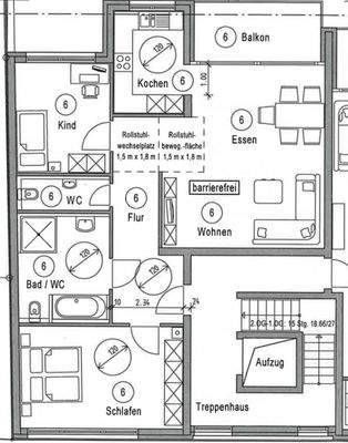 Grundriss 3-Zimmer-Wohnung