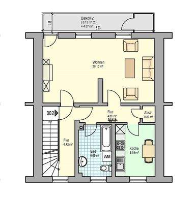 Grundriss OG - Möblierung nur beispielhaft