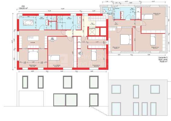 Grundriss OG und Splitlevel