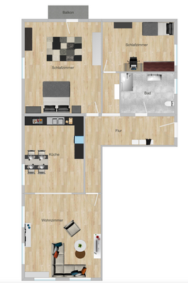 Raumaufteilung WHG 1. OG West 